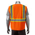 Class 2 Polyester Two Tone Reflective Tape Safety Vest | Back side | Safety orange